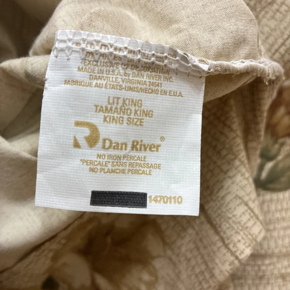 Vintage Dan River Pillowcase (2) King Floral Made in USA No Iron Percale 19.5x40
